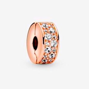 PANDORA Rose Clear Pavé Clip Charm
